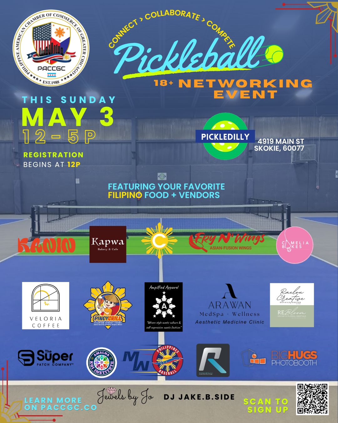 Networking & Pickleball Social flyer