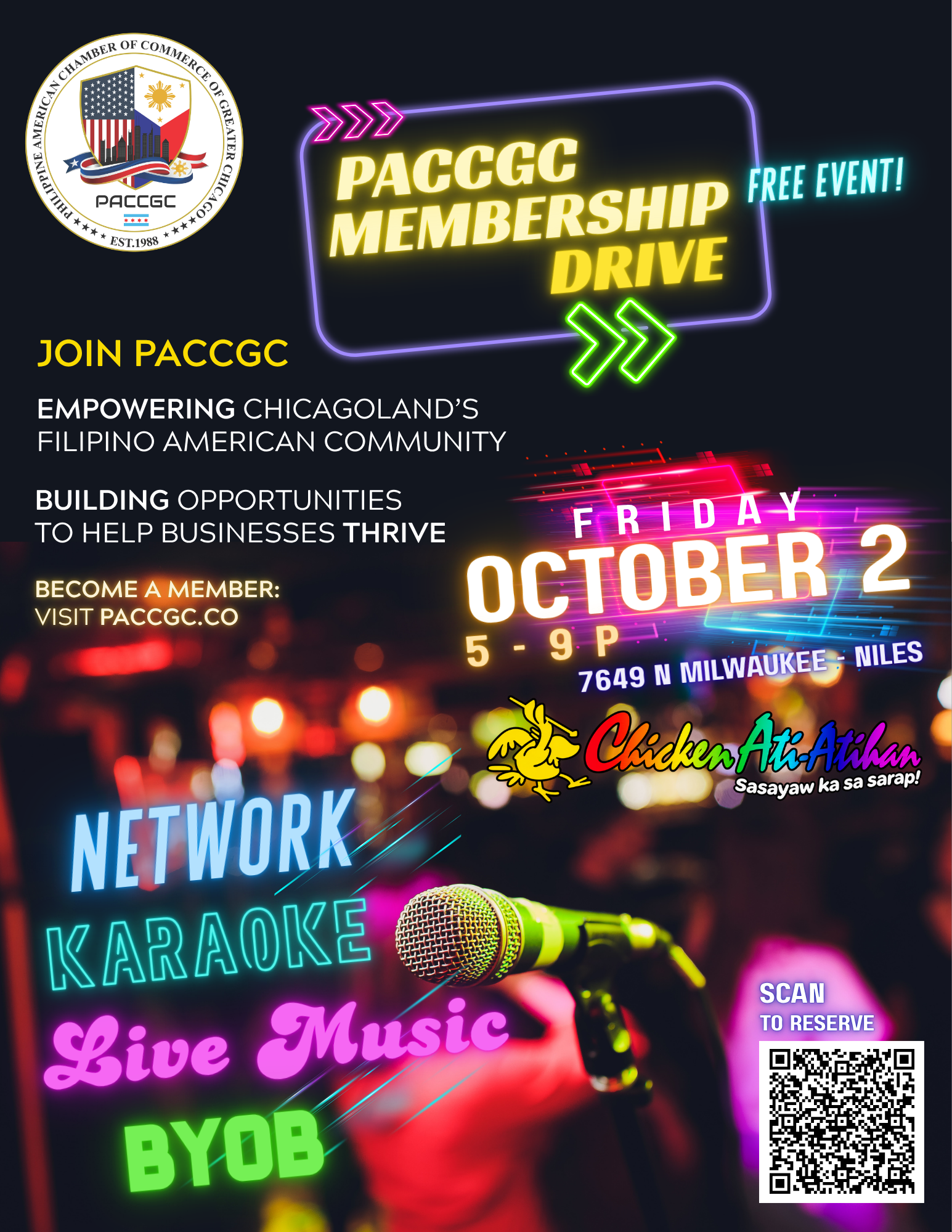 PACCGC Membership Drive at Chicken Ati-Atihan flyer